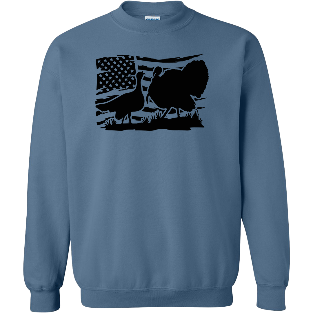 Turkey Flag Adult Crew Neck Sweatshirt
