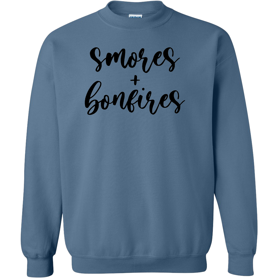 S'mores And Bonfires Adult Crew Neck Sweatshirt