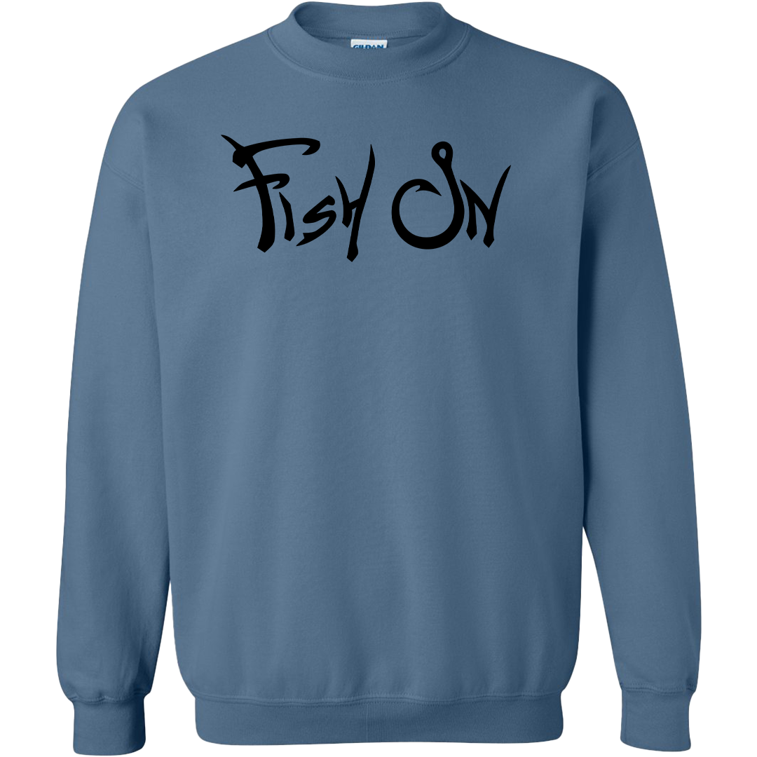 Fish On Adult Crew Neck Sweatshirt
