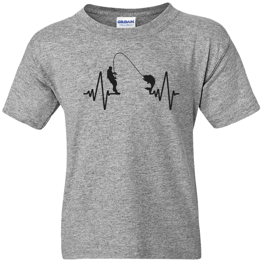 Fishing Heartbeat Kids Tee