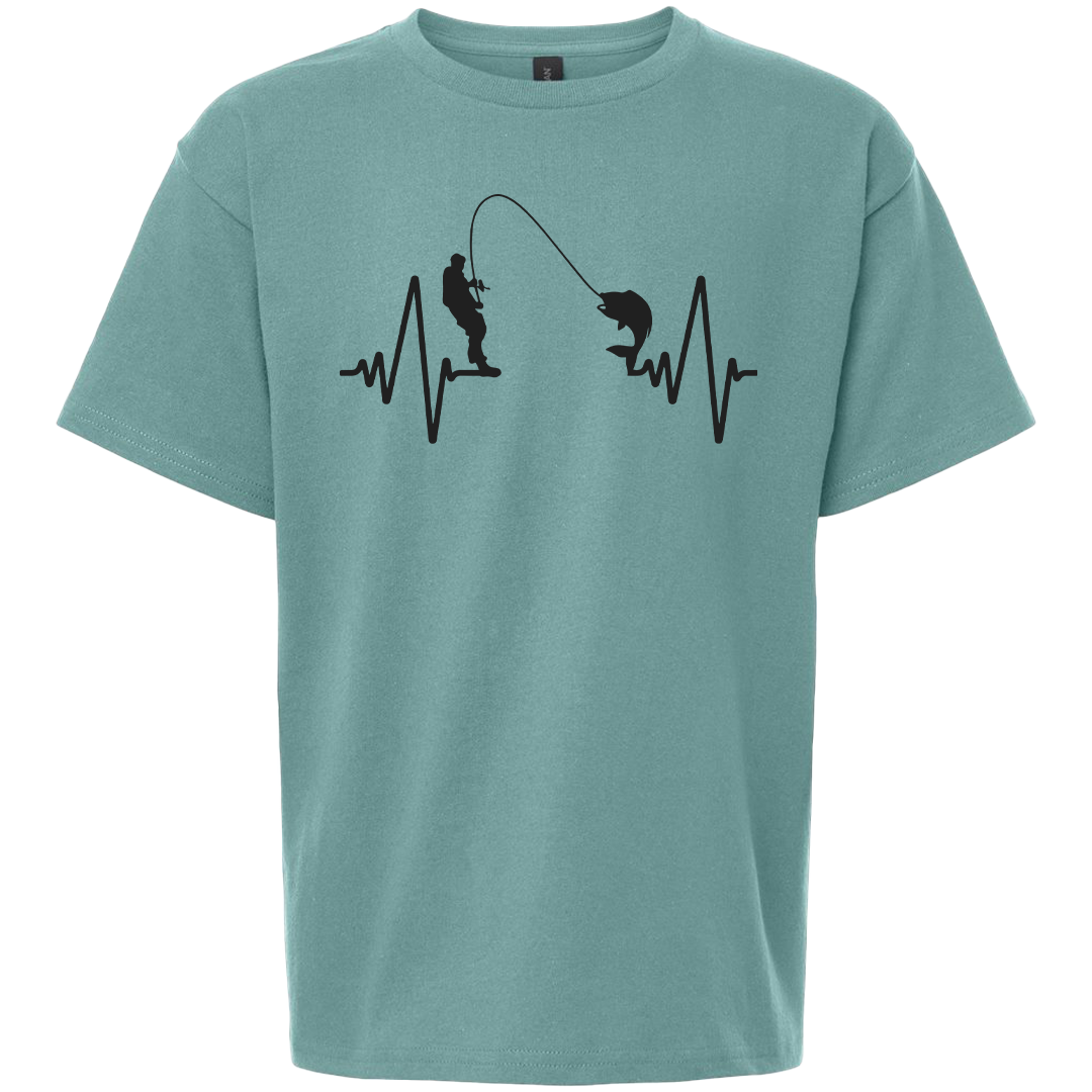 Fishing Heartbeat Kids Tee