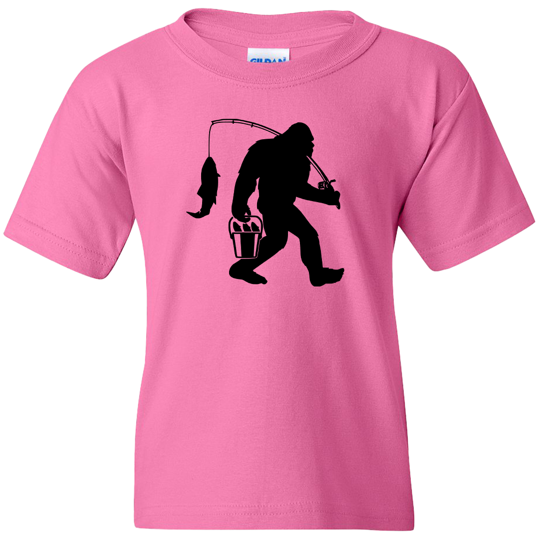 Fishing Sasquatch Kids Tee
