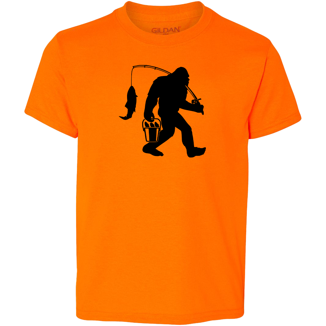 Fishing Sasquatch Kids Tee