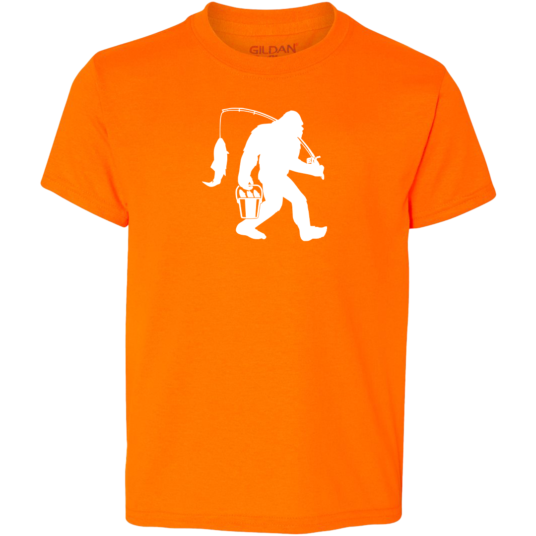 Fishing Sasquatch Kids Tee
