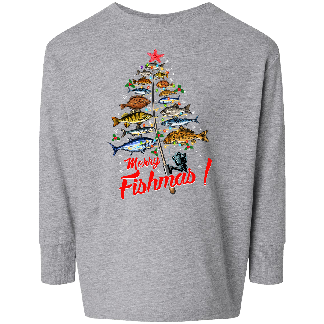 Merry Fishmas Toddler Long Sleeve Tee