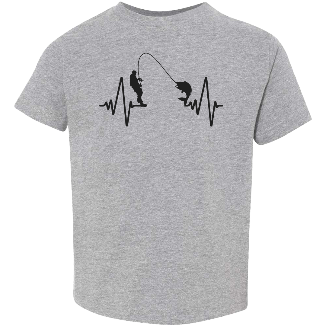 Fishing Heartbeat Toddler Tee