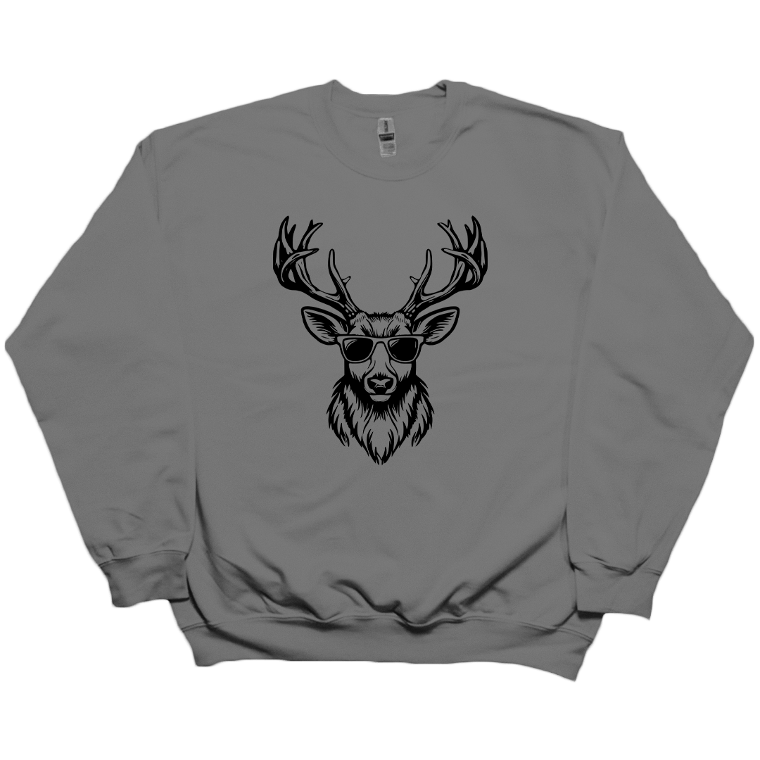 Cool Deer Adult Crew Neck Sweatshirt - Muddy Boots Clothing - Crew Neck Sweatshirt