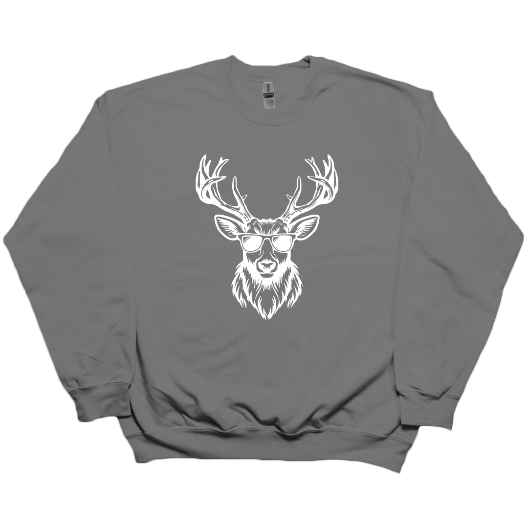 Cool Deer Adult Crew Neck Sweatshirt - Muddy Boots Clothing - Crew Neck Sweatshirt