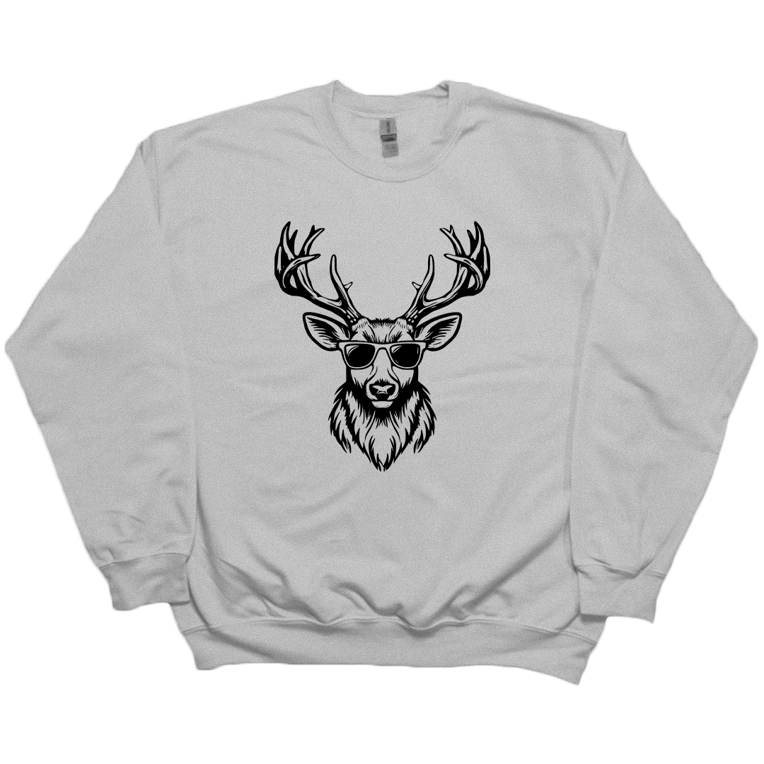 Cool Deer Adult Crew Neck Sweatshirt - Muddy Boots Clothing - Crew Neck Sweatshirt