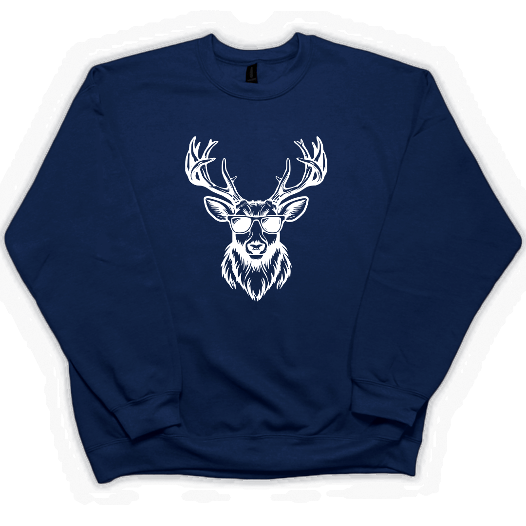 Cool Deer Adult Crew Neck Sweatshirt - Muddy Boots Clothing - Crew Neck Sweatshirt
