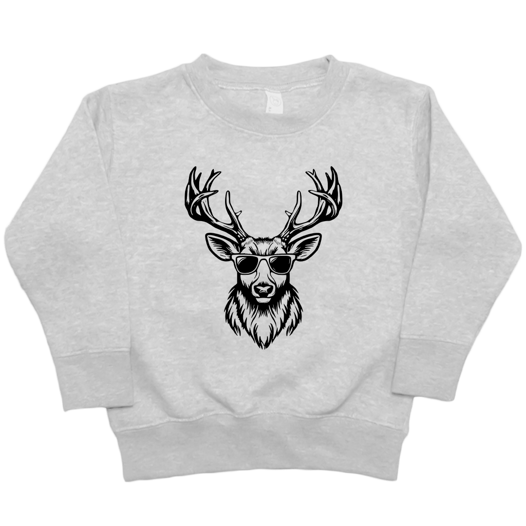 Cool Deer Kids Crew Neck Sweatshirt - Muddy Boots Clothing - Crew Neck Sweatshirt