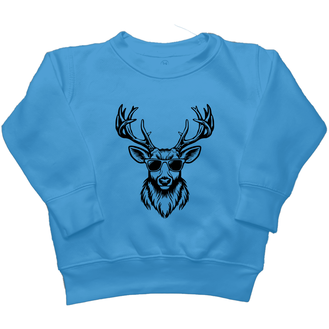 Cool Deer Kids Crew Neck Sweatshirt - Muddy Boots Clothing - Crew Neck Sweatshirt
