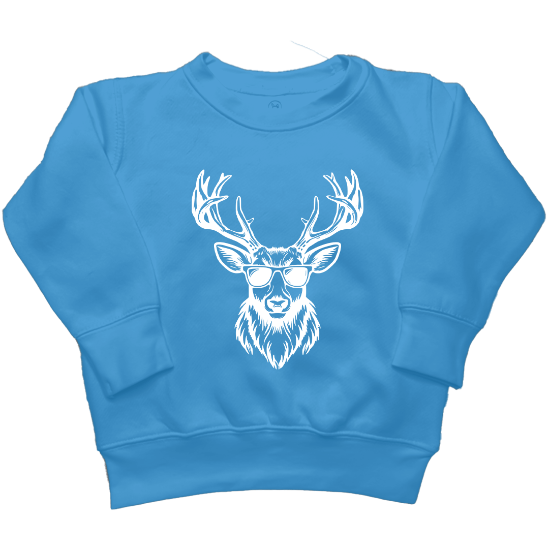 Cool Deer Kids Crew Neck Sweatshirt - Muddy Boots Clothing - Crew Neck Sweatshirt