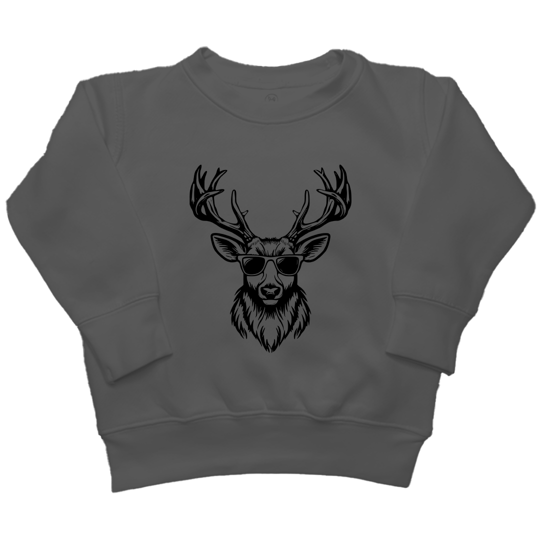 Cool Deer Kids Crew Neck Sweatshirt - Muddy Boots Clothing - Crew Neck Sweatshirt