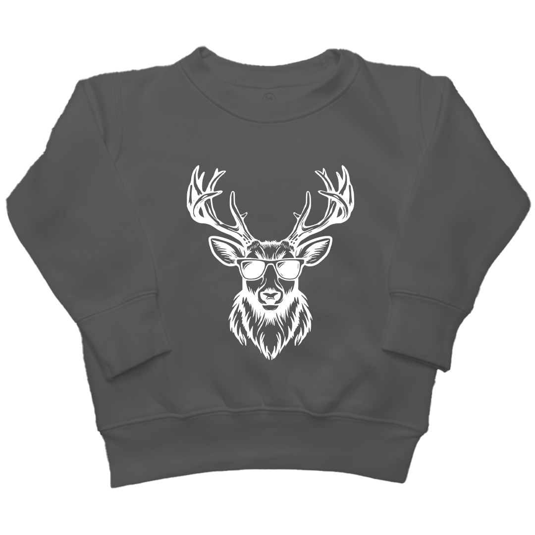 Cool Deer Kids Crew Neck Sweatshirt - Muddy Boots Clothing - Crew Neck Sweatshirt