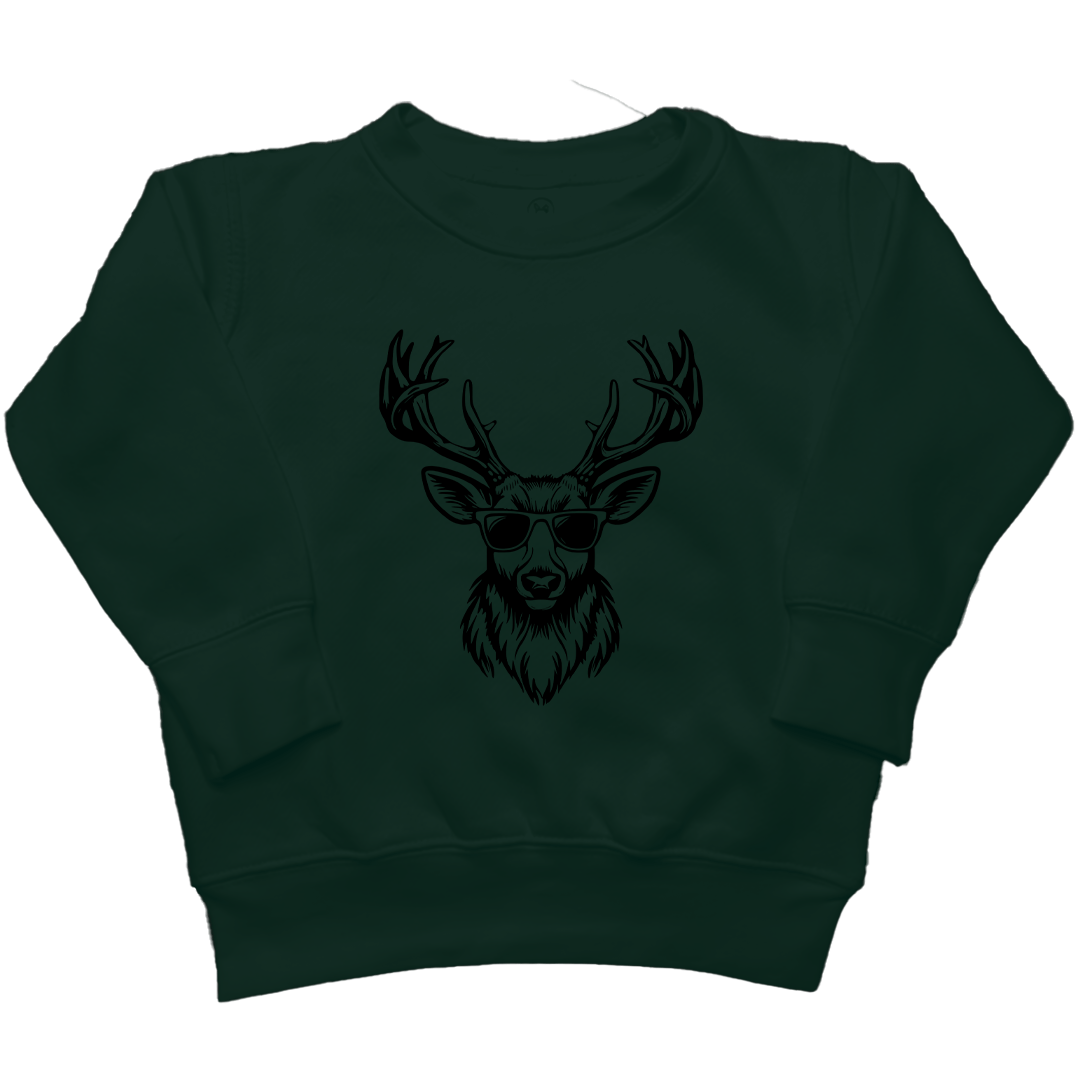 Cool Deer Kids Crew Neck Sweatshirt - Muddy Boots Clothing - Crew Neck Sweatshirt