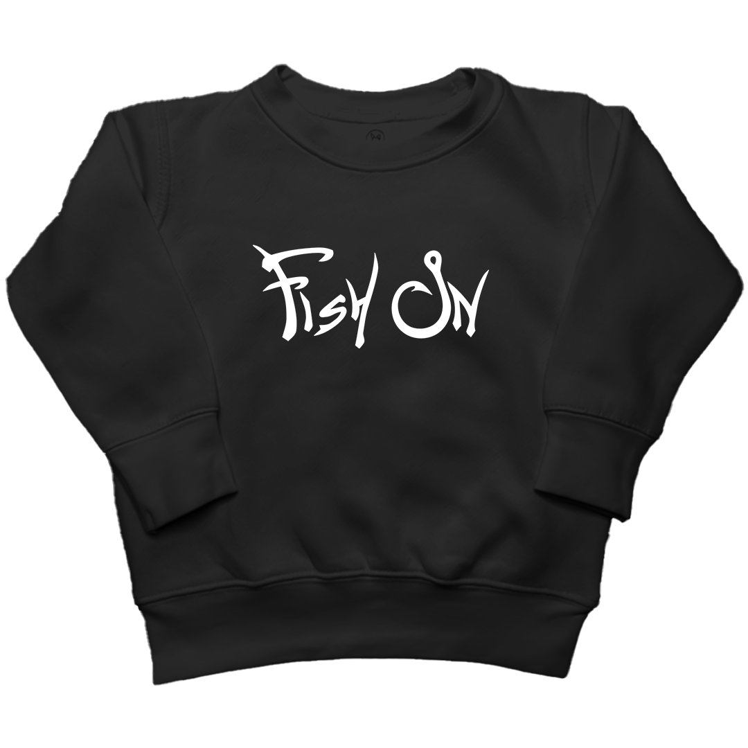 Fish On Kids Crew Neck Sweatshirt - Muddy Boots Clothing - Crew Neck Sweatshirt