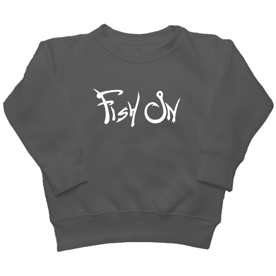 Fish On Kids Crew Neck Sweatshirt - Muddy Boots Clothing - Crew Neck Sweatshirt