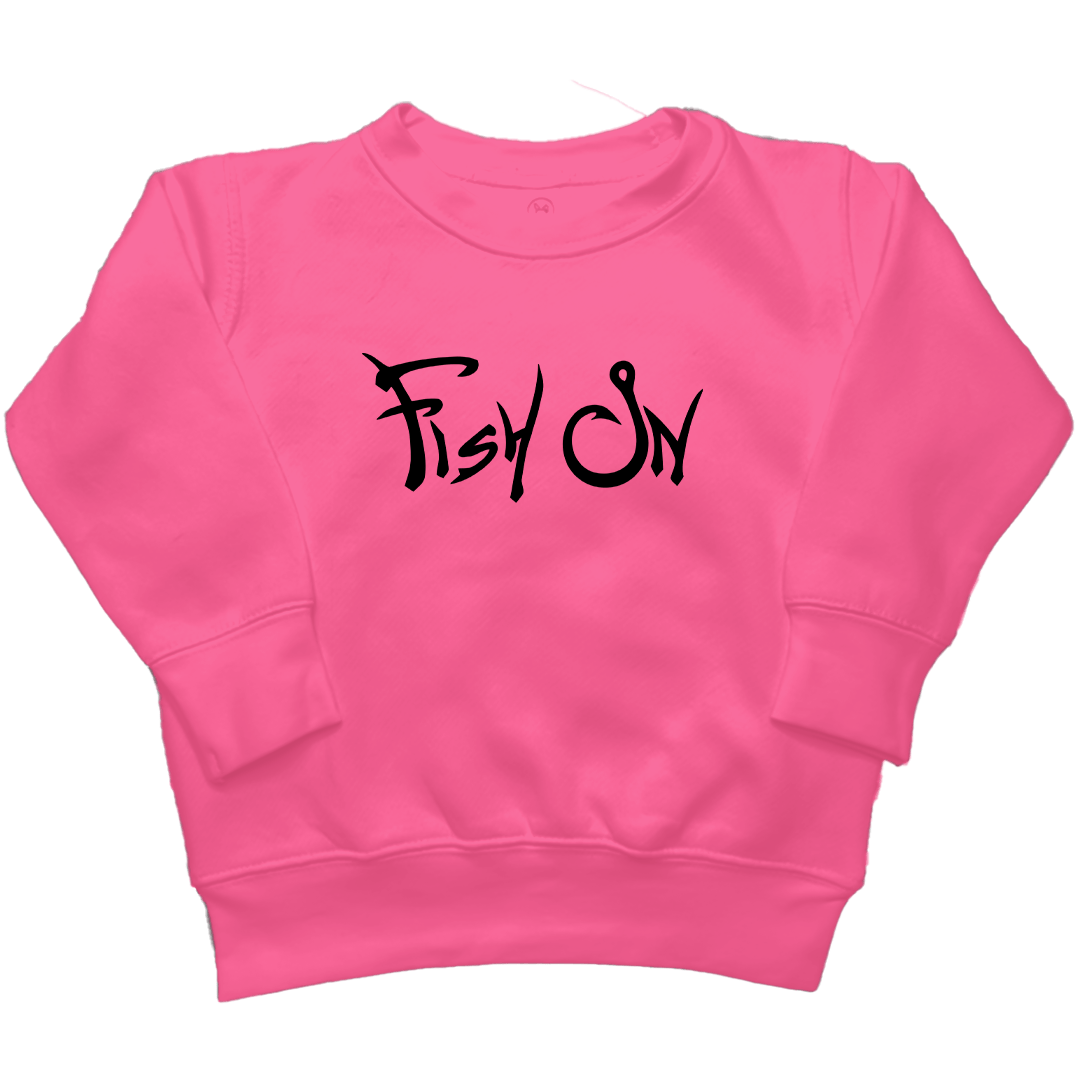 Fish On Kids Crew Neck Sweatshirt - Muddy Boots Clothing - Crew Neck Sweatshirt