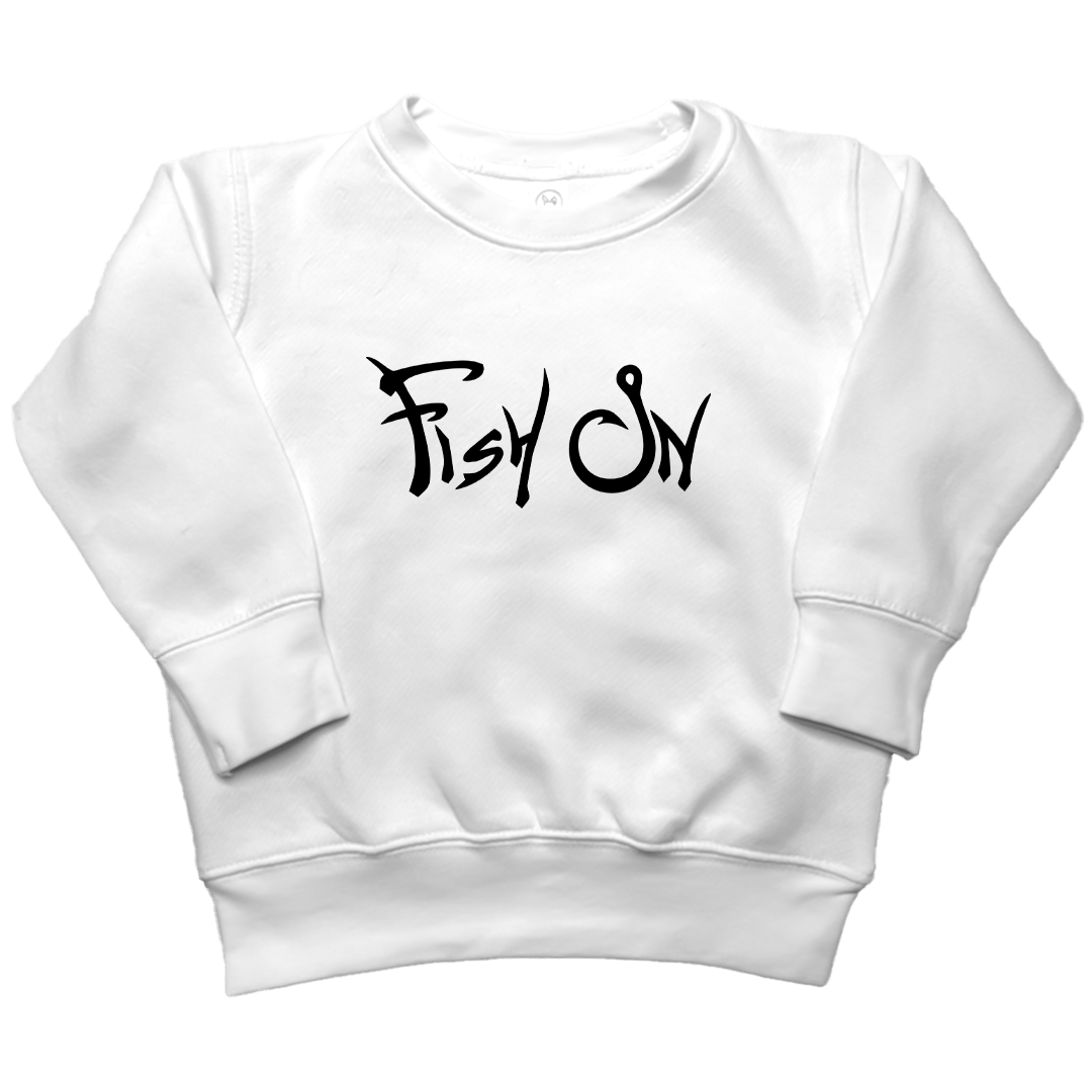 Fish On Kids Crew Neck Sweatshirt - Muddy Boots Clothing - Crew Neck Sweatshirt