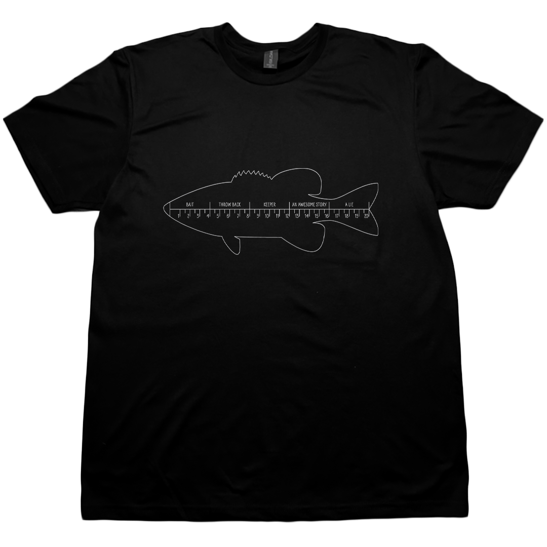 Fishing Ruler Adult Tee - Muddy Boots Clothing - T-Shirt