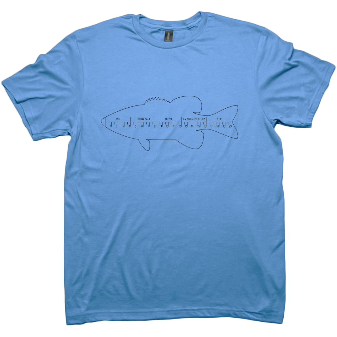 Fishing Ruler Adult Tee - Muddy Boots Clothing - T-Shirt