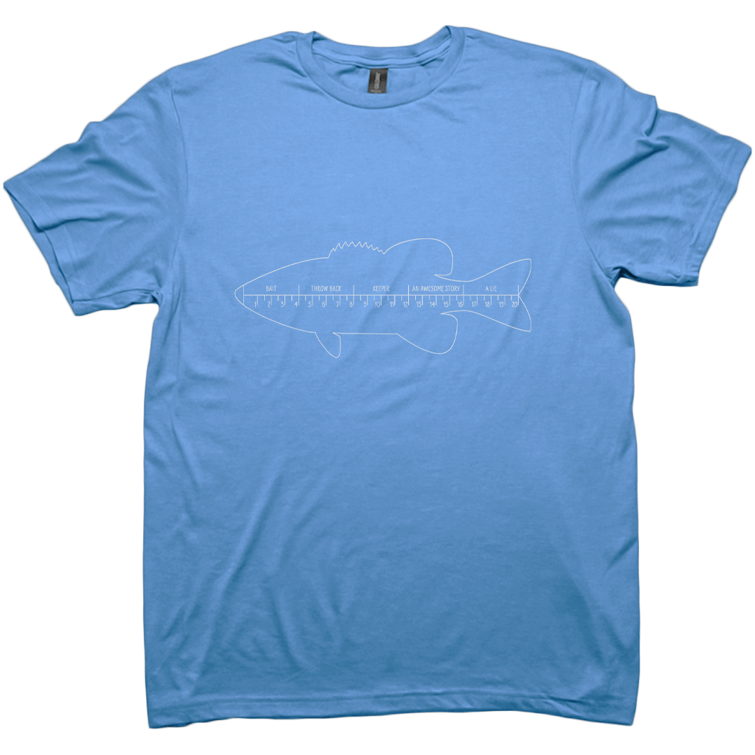 Fishing Ruler Adult Tee - Muddy Boots Clothing - T-Shirt