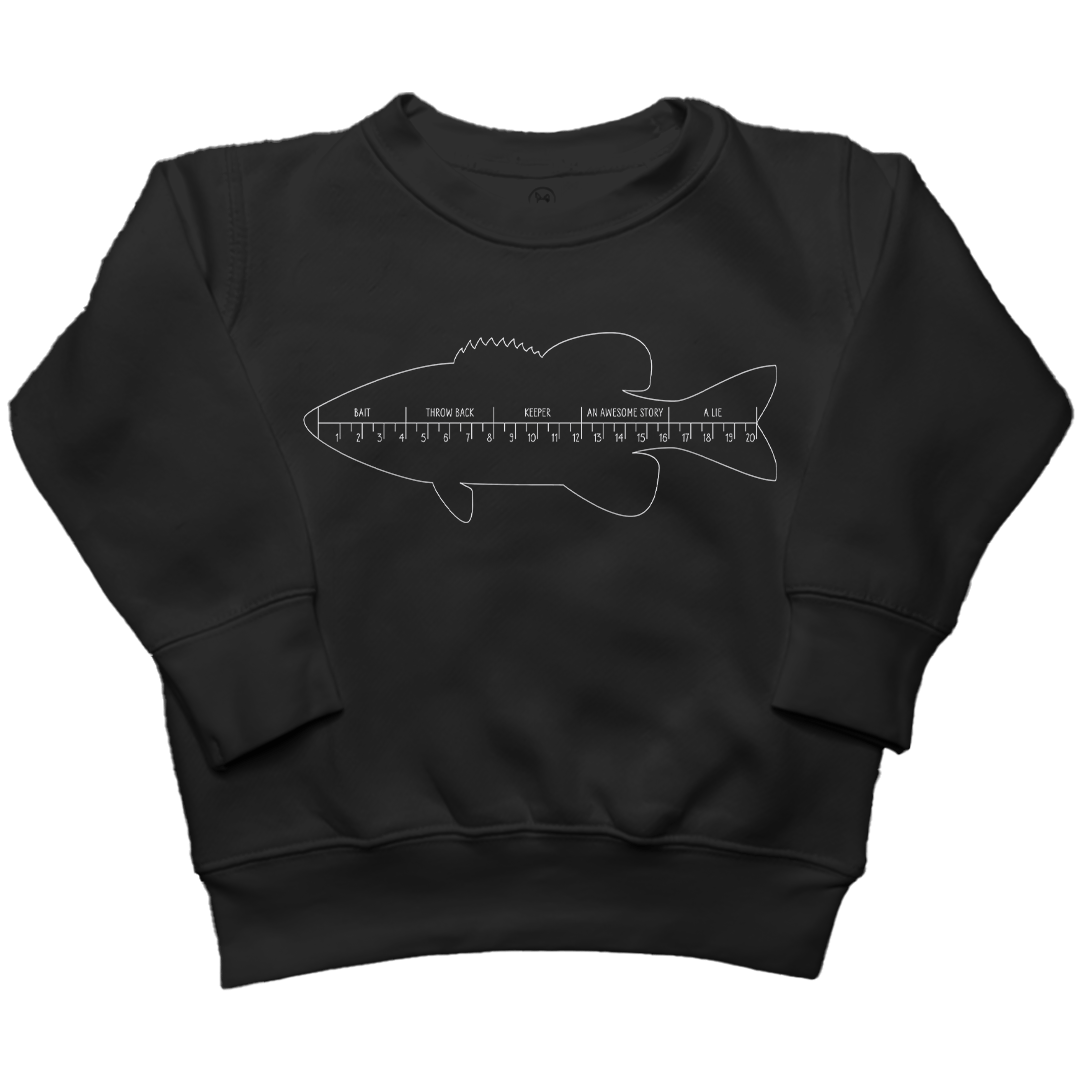 Fishing Ruler Kids Crew Neck Sweatshirt - Muddy Boots Clothing - Crew Neck Sweatshirt