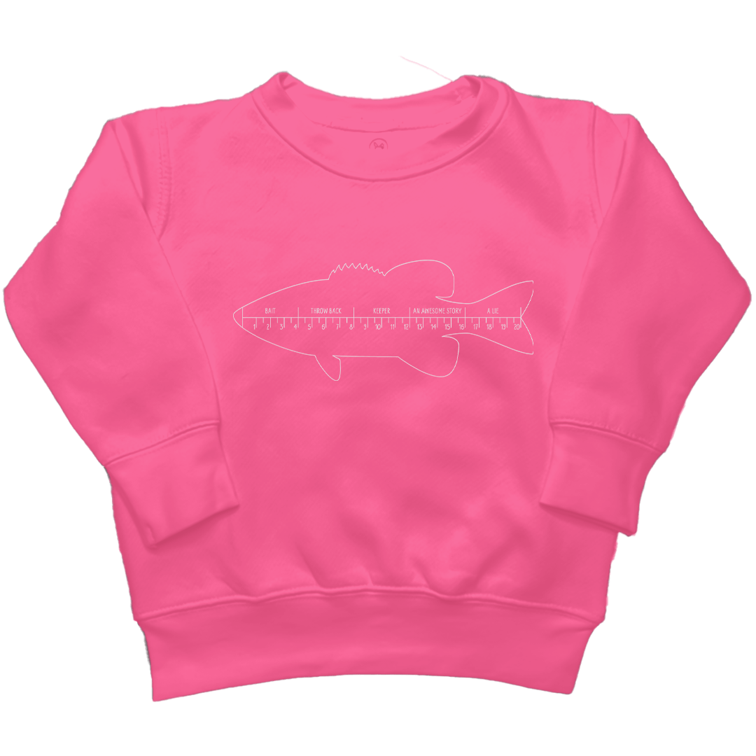 Fishing Ruler Kids Crew Neck Sweatshirt - Muddy Boots Clothing - Crew Neck Sweatshirt