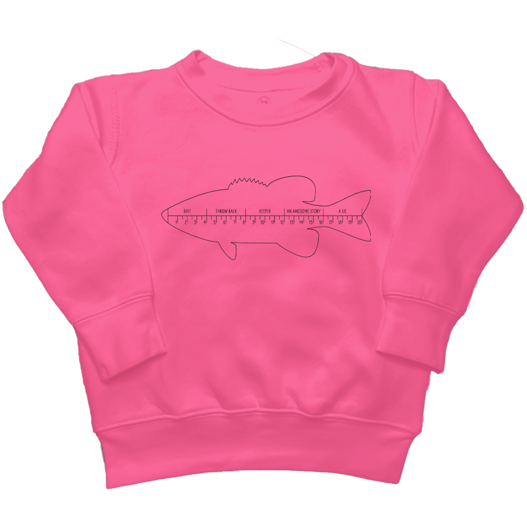 Fishing Ruler Kids Crew Neck Sweatshirt - Muddy Boots Clothing - Crew Neck Sweatshirt