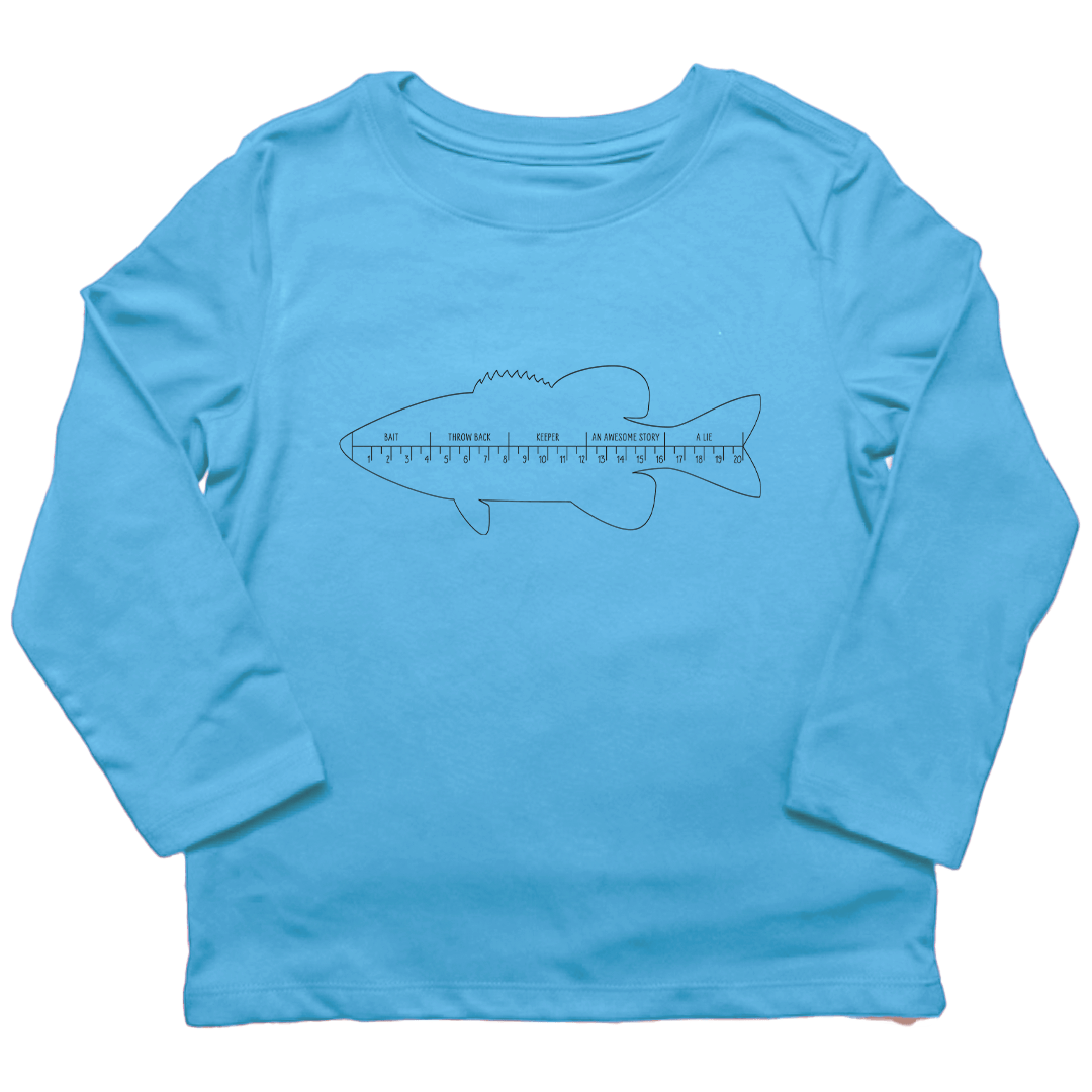 Fishing Ruler Kids Long Sleeve Tee - Muddy Boots Clothing - Long Sleeve Tee