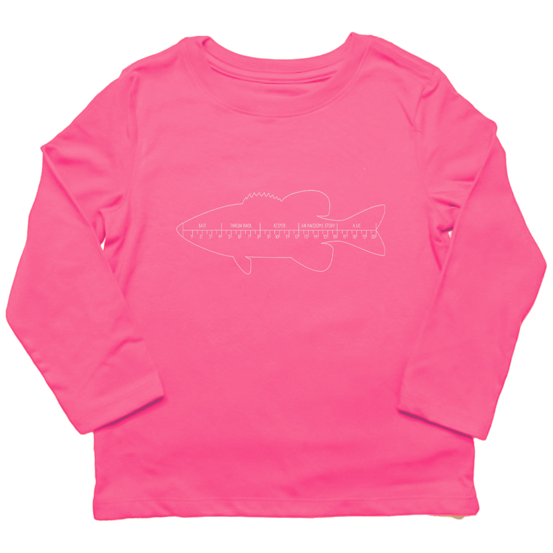 Fishing Ruler Kids Long Sleeve Tee - Muddy Boots Clothing - Long Sleeve Tee