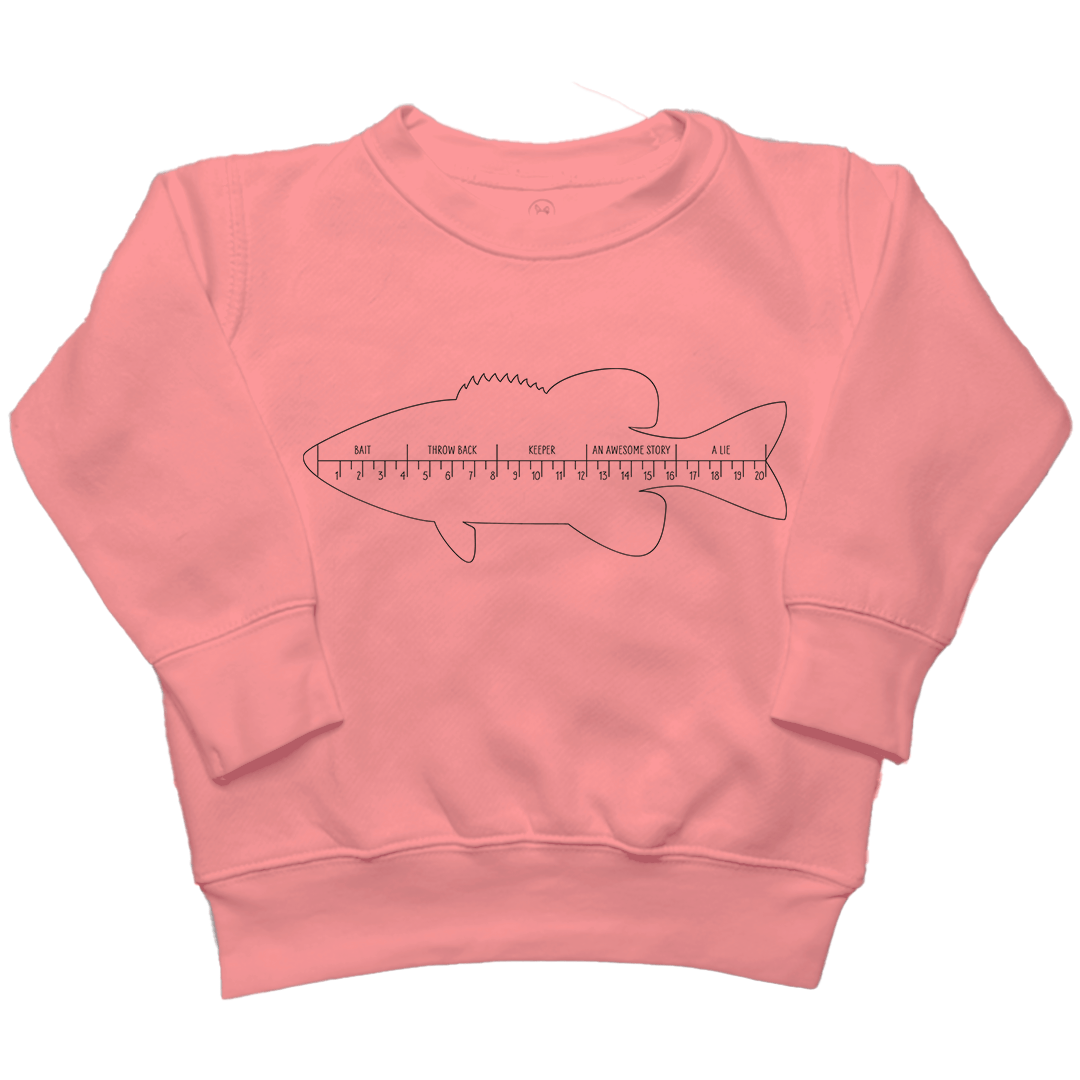 Fishing Ruler Toddler Crew Neck Sweatshirt - Muddy Boots Clothing - Crew Neck Sweatshirt