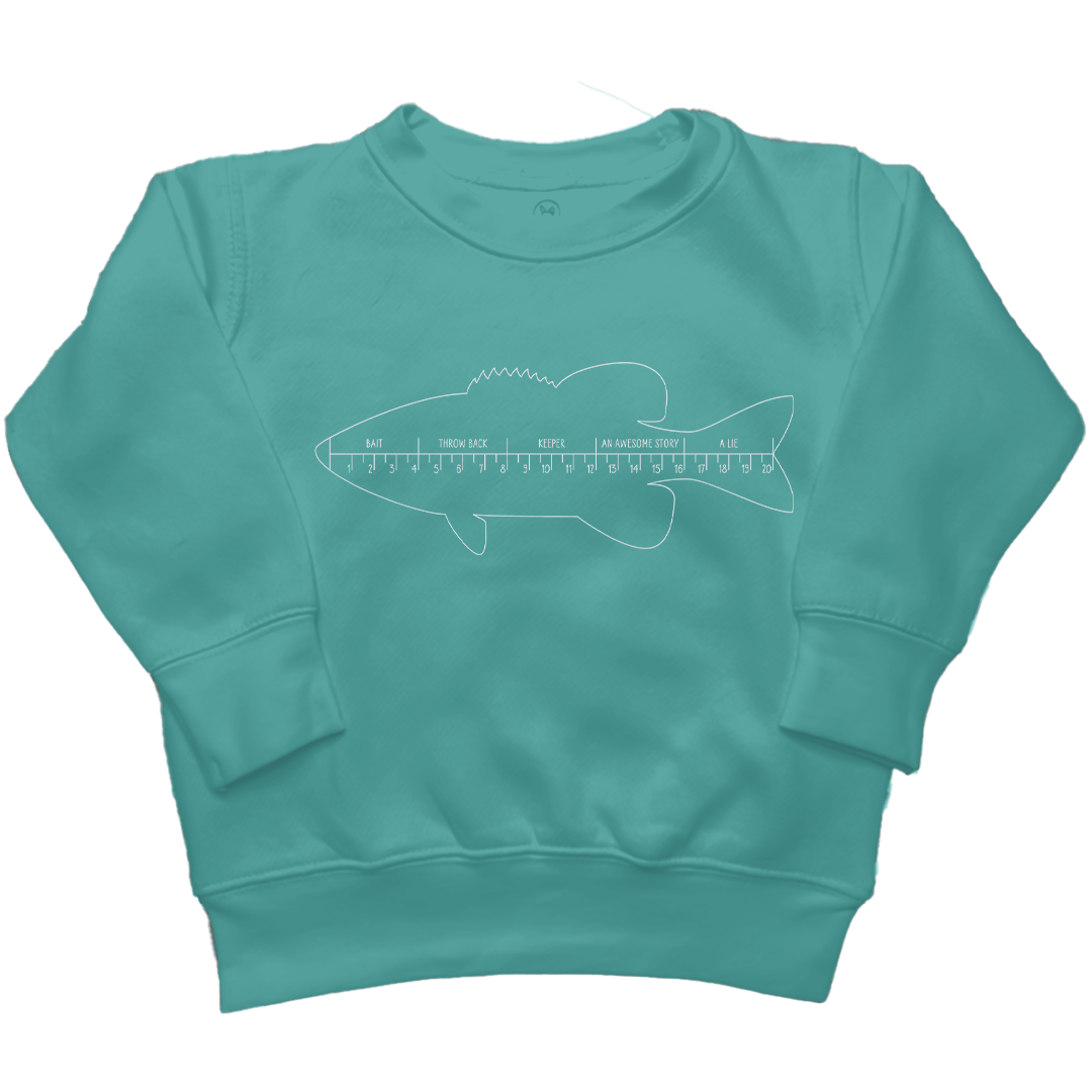 Fishing Ruler Toddler Crew Neck Sweatshirt - Muddy Boots Clothing - Crew Neck Sweatshirt