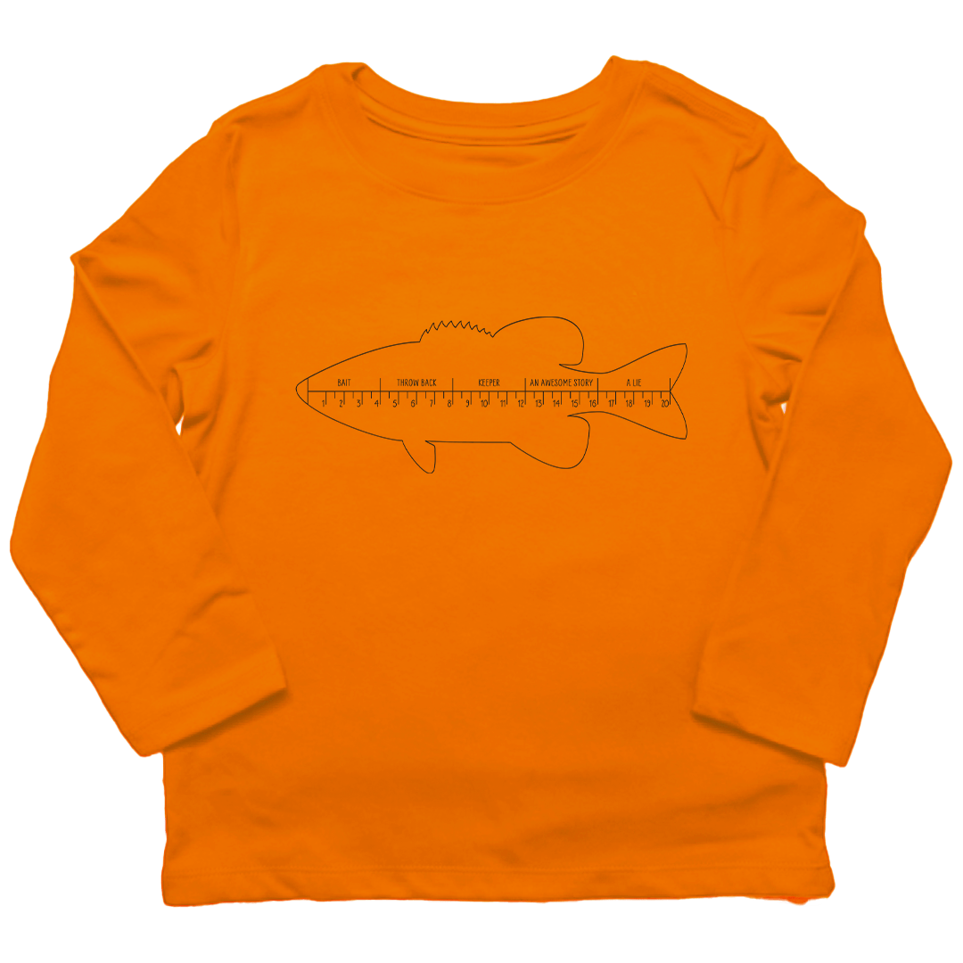Fishing Ruler Toddler Long Sleeve Tee - Muddy Boots Clothing - Long Sleeve Tee