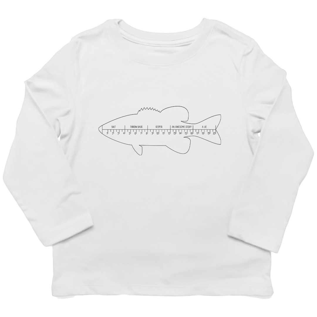 Fishing Ruler Toddler Long Sleeve Tee - Muddy Boots Clothing - Long Sleeve Tee
