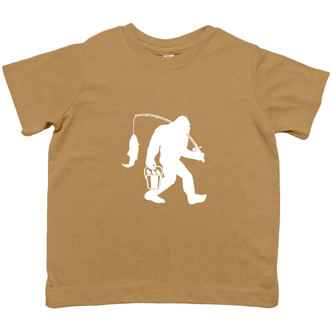 Fishing Sasquatch Toddler Tee - Muddy Boots Clothing - T-Shirt