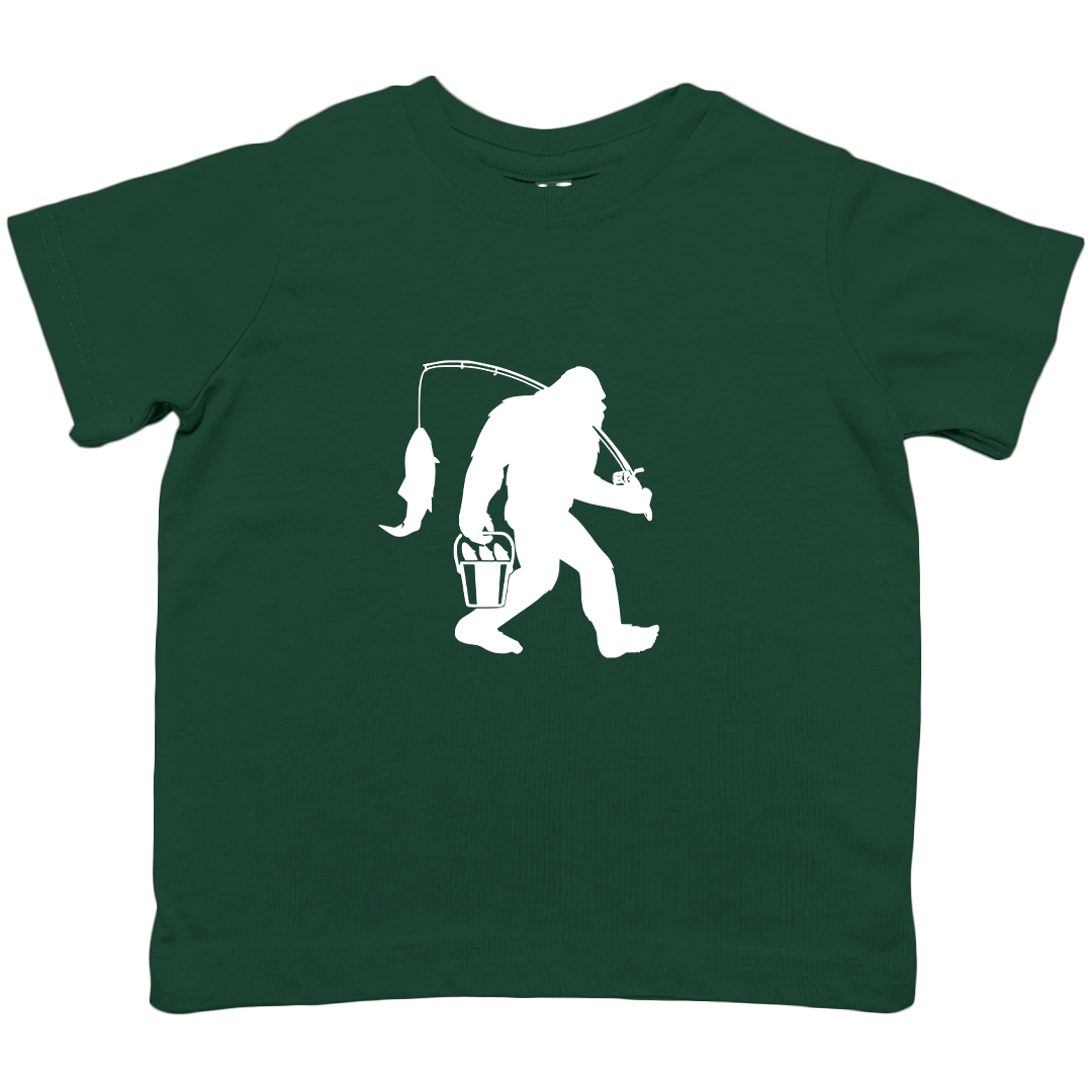 Fishing Sasquatch Toddler Tee - Muddy Boots Clothing - T-Shirt
