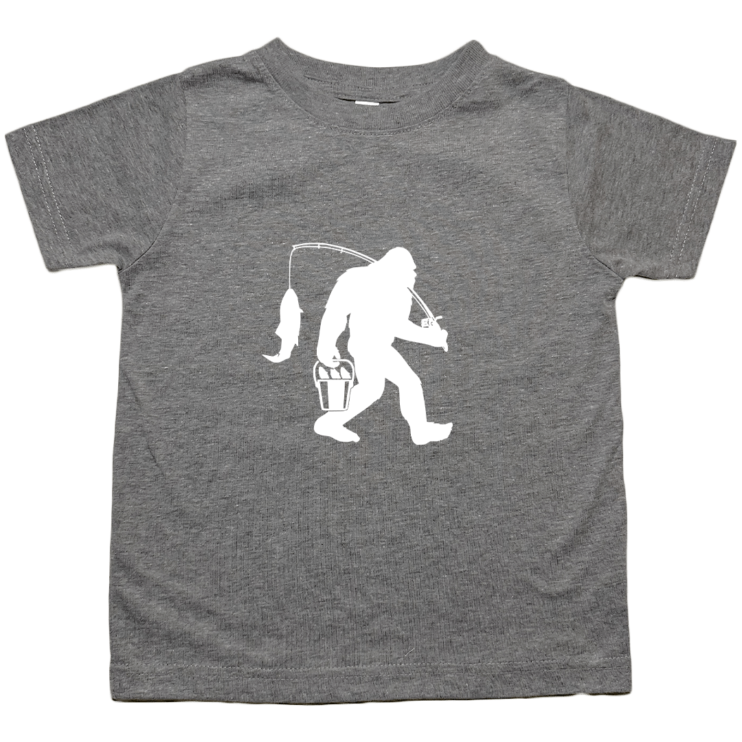 Fishing Sasquatch Toddler Tee - Muddy Boots Clothing - T-Shirt