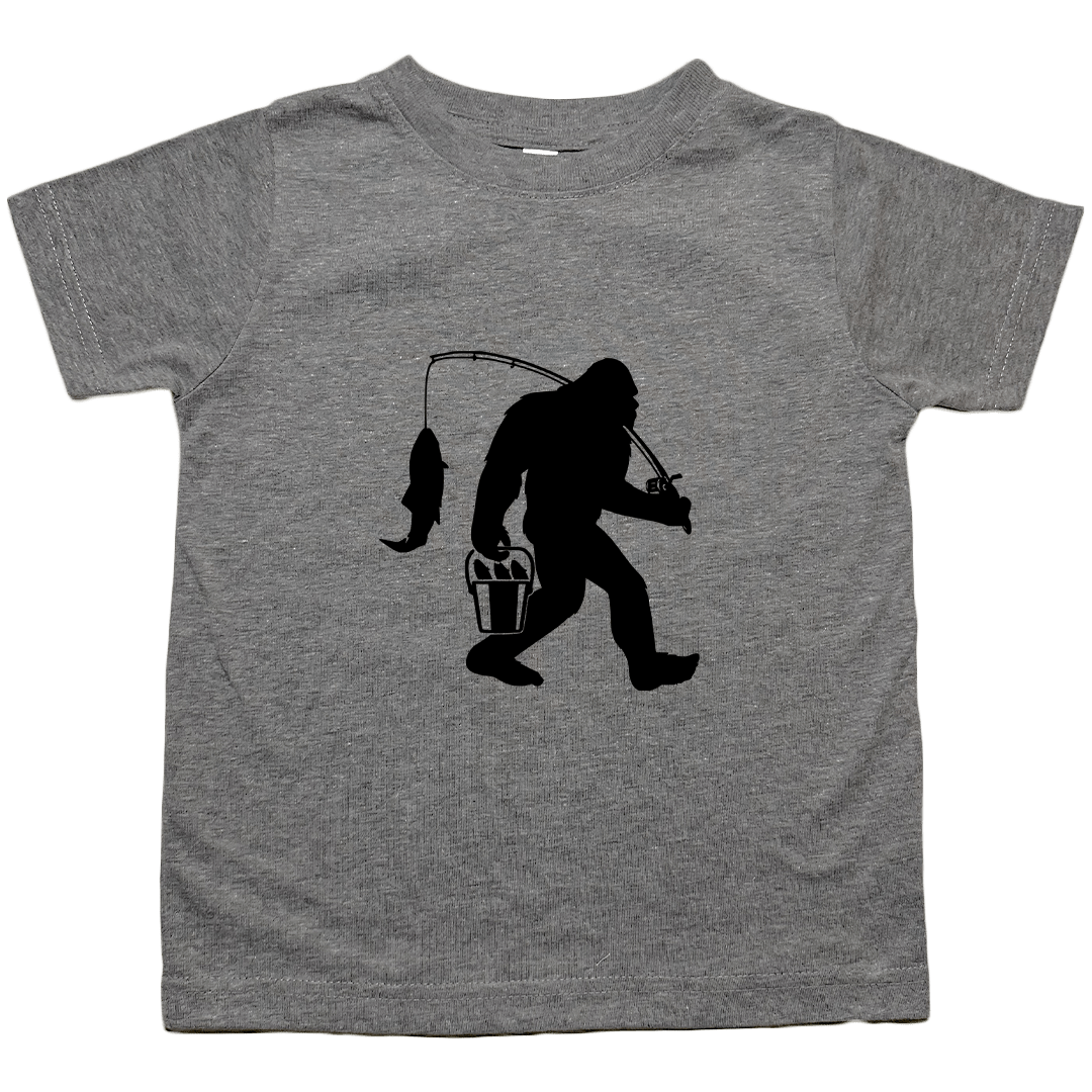 Fishing Sasquatch Toddler Tee - Muddy Boots Clothing - T-Shirt