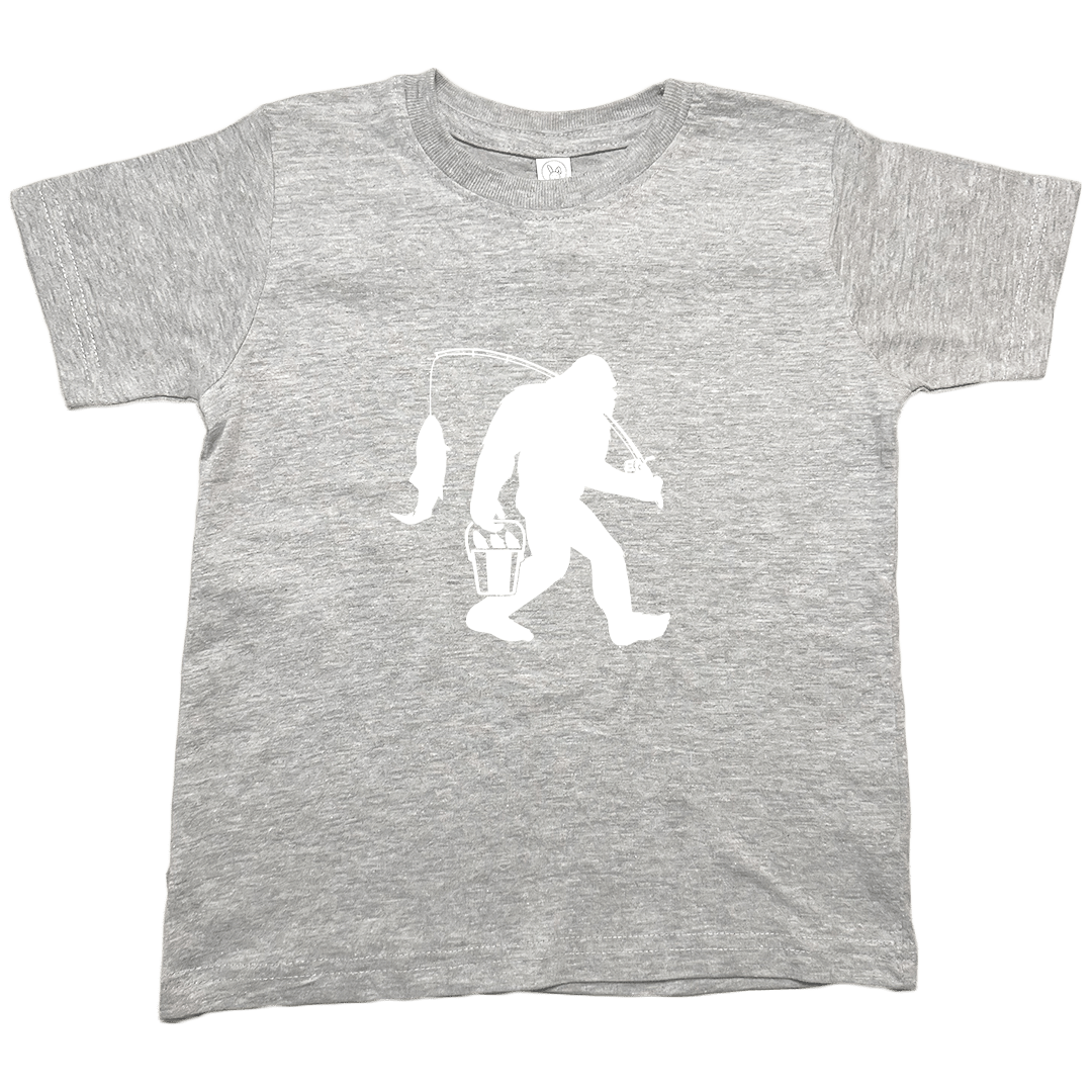Fishing Sasquatch Toddler Tee - Muddy Boots Clothing - T-Shirt