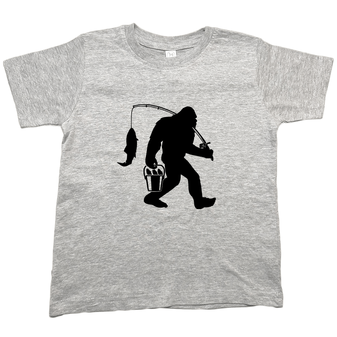 Fishing Sasquatch Toddler Tee - Muddy Boots Clothing - T-Shirt