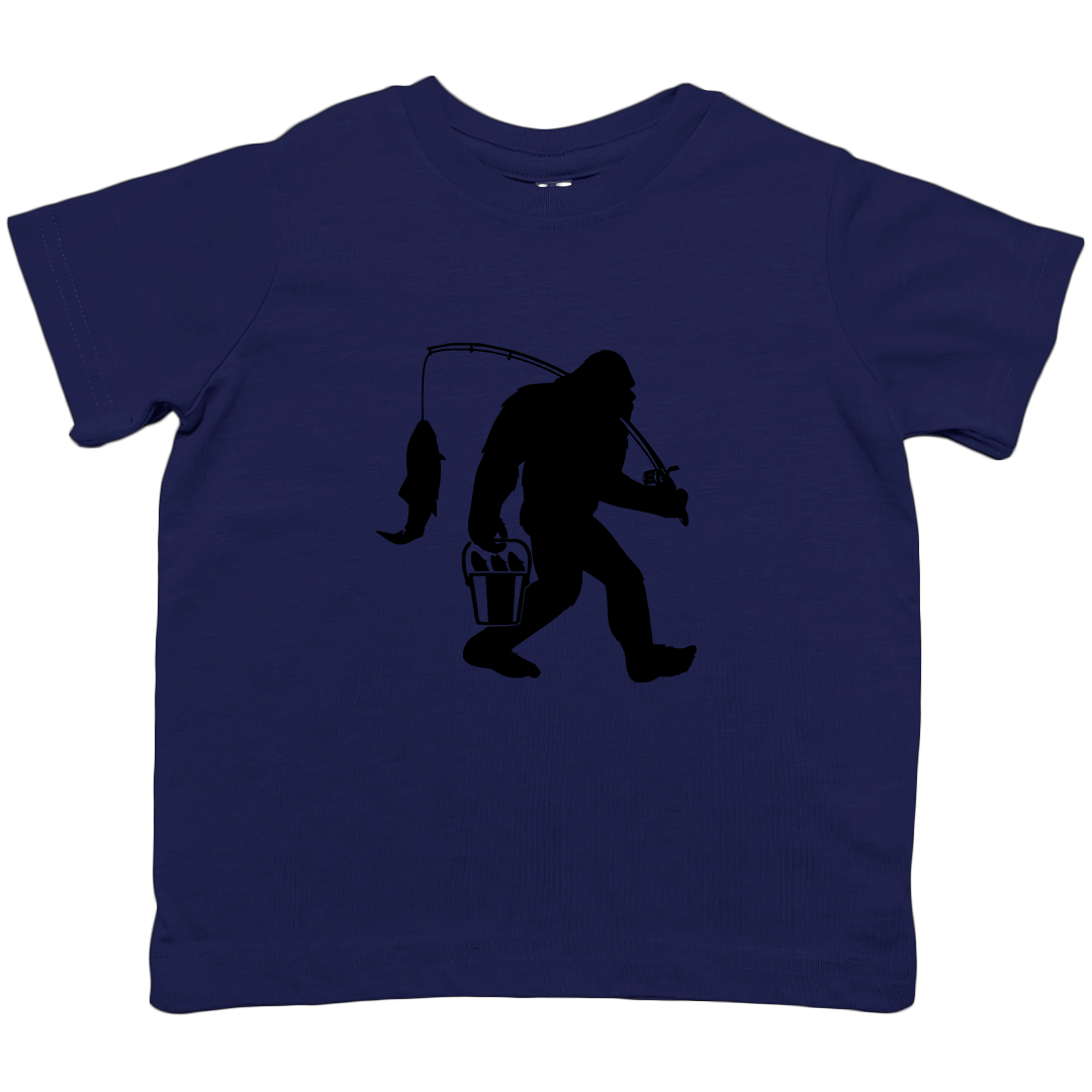 Fishing Sasquatch Toddler Tee - Muddy Boots Clothing - T-Shirt