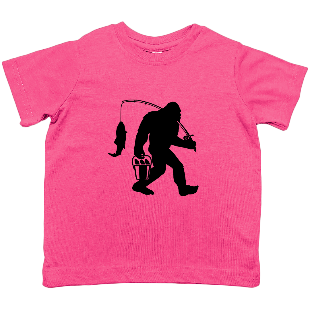 Fishing Sasquatch Toddler Tee - Muddy Boots Clothing - T-Shirt
