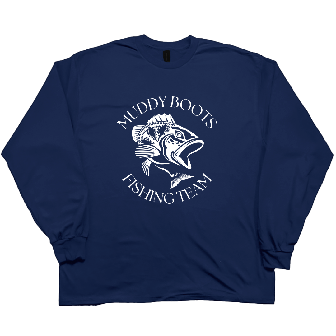 Fishing Team Adult Long Sleeve Tee - Muddy Boots Clothing - Long Sleeve Tee