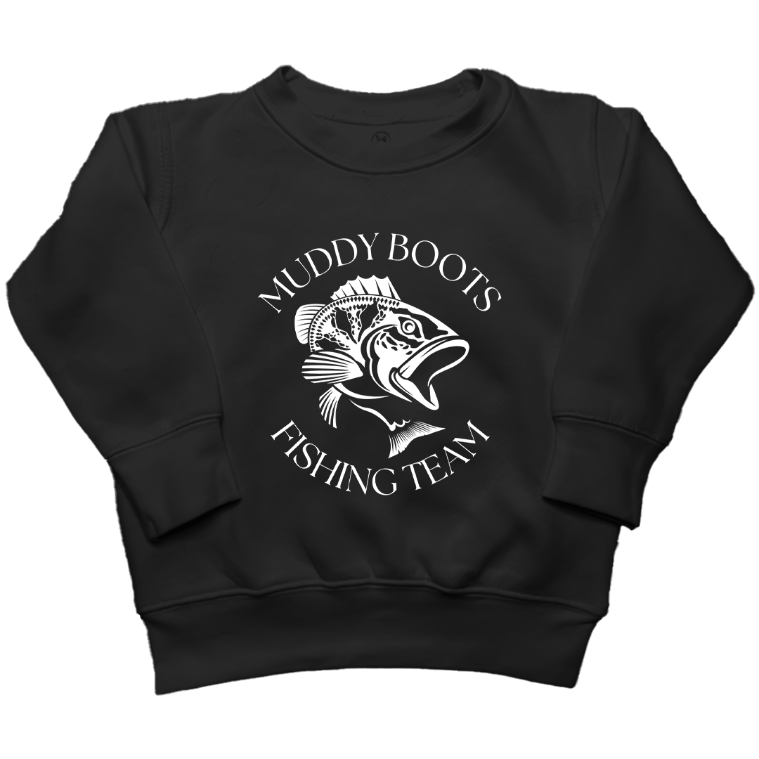 Fishing Team Kids Crew Neck Sweatshirt - Muddy Boots Clothing - Crew Neck Sweatshirt