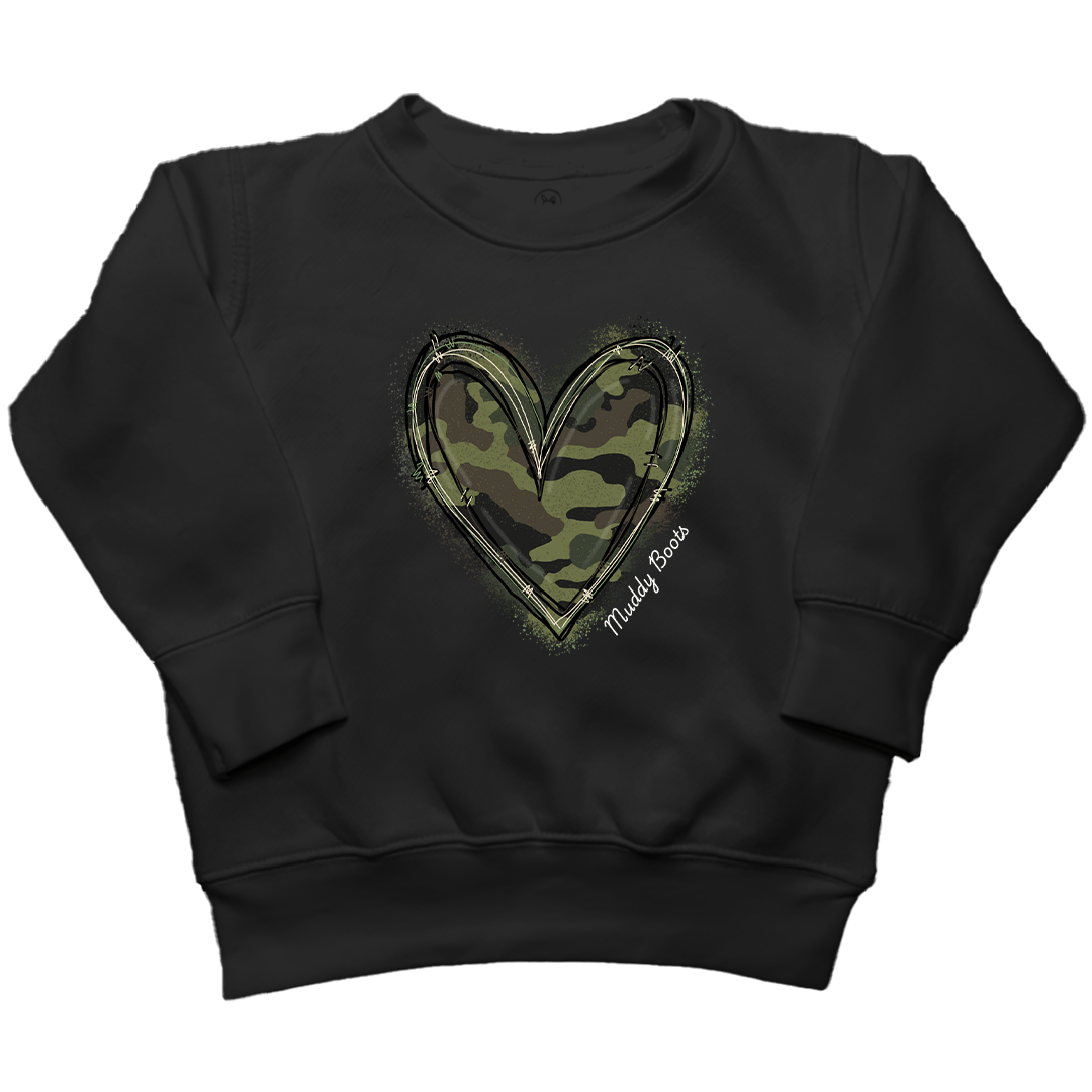 Hidden Heart Kids Crew Neck Sweatshirt - Muddy Boots Clothing - Crew Neck Sweatshirt