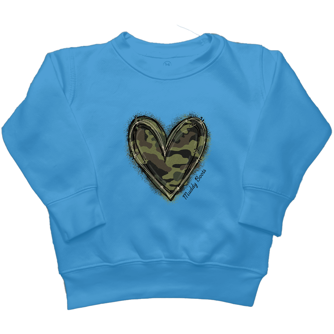 Hidden Heart Kids Crew Neck Sweatshirt - Muddy Boots Clothing - Crew Neck Sweatshirt
