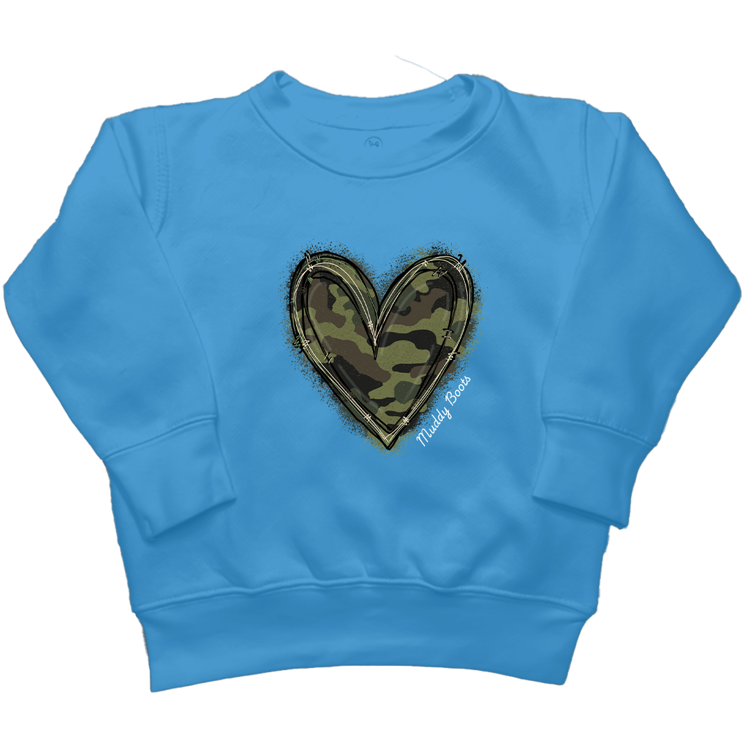 Hidden Heart Kids Crew Neck Sweatshirt - Muddy Boots Clothing - Crew Neck Sweatshirt