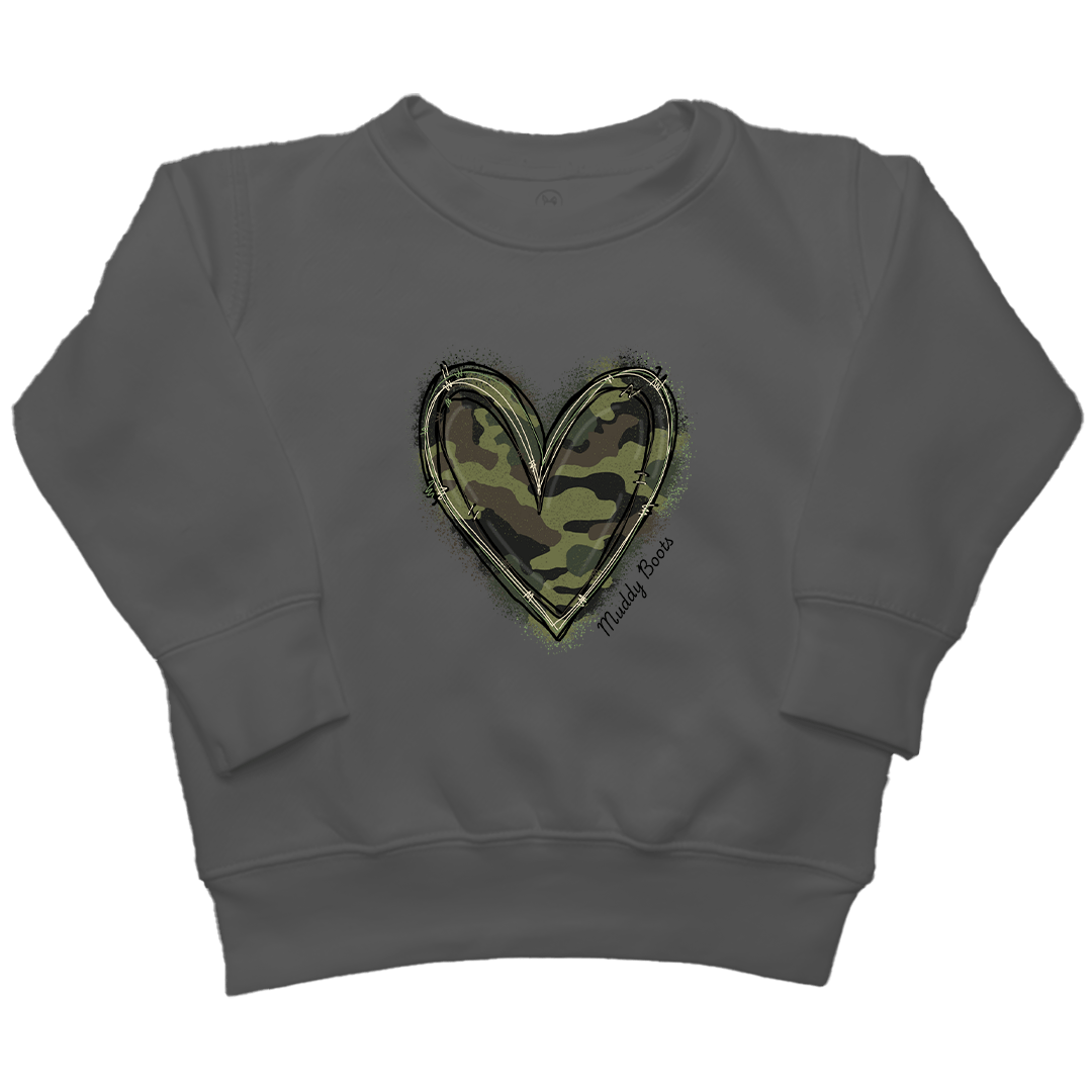 Hidden Heart Kids Crew Neck Sweatshirt - Muddy Boots Clothing - Crew Neck Sweatshirt
